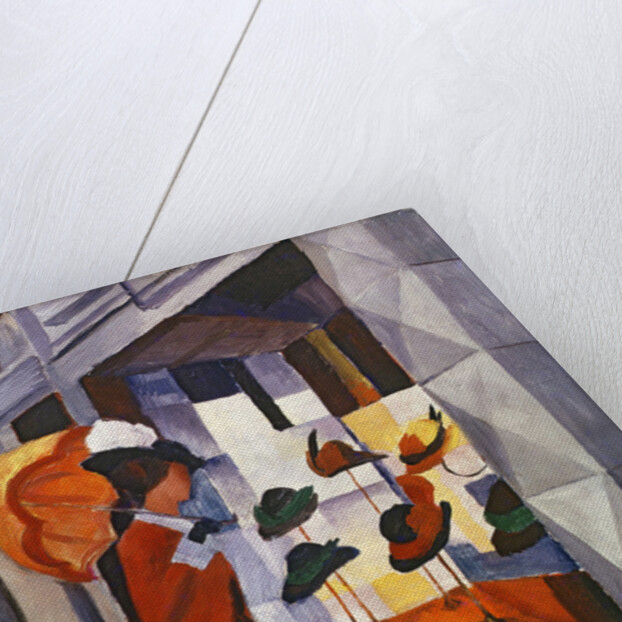 Woman with Umbrella in Front of a Hat Shop, 1914 by August Macke