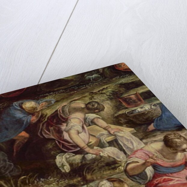 The Gathering of Manna, central detail: sewing woman by Jacopo Robusti Tintoretto