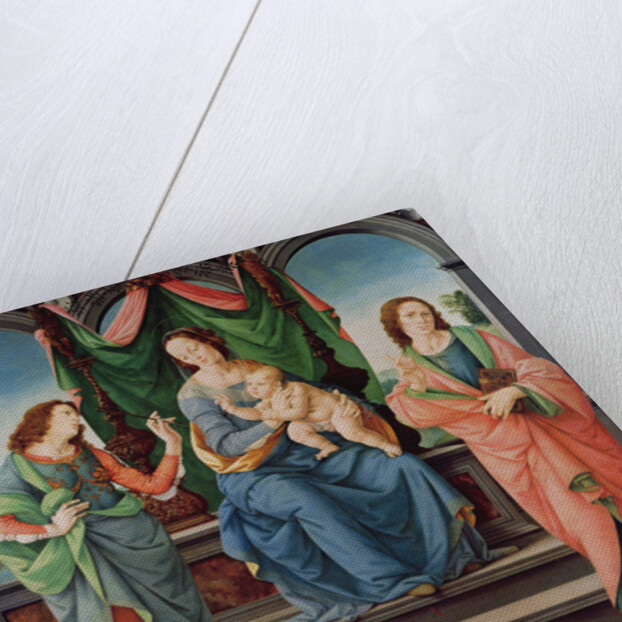 The Virgin and Child between Saint John and Saint Sebastian by Lorenzo di Credi