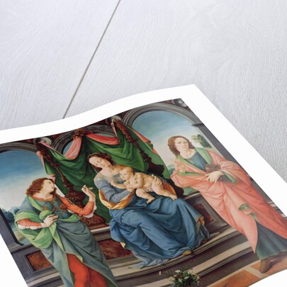 The Virgin and Child between Saint John and Saint Sebastian by Lorenzo di Credi