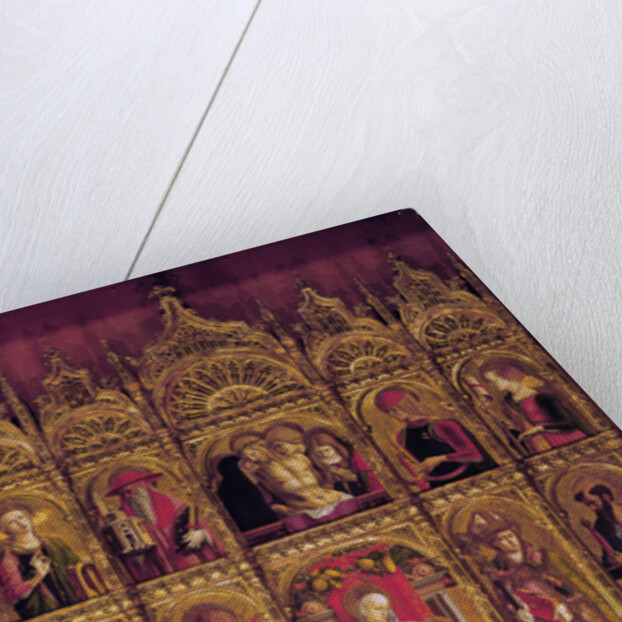 Altarpiece of St Emidio, polyptych: The Pieta and the Virgin with Child between the Saints, c. 1430-95 by Carlo Crivelli