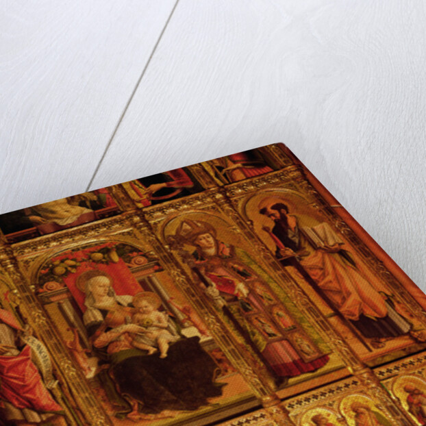 Altarpiece of St Emidio, polyptych, detail of the the Virgin and the Saints, 1473 by Carlo Crivelli