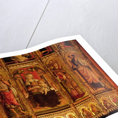 Altarpiece of St Emidio, polyptych, detail of the the Virgin and the Saints, 1473 by Carlo Crivelli