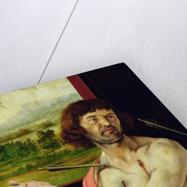 Detail of Saint Sebastien and landscape from the Isenheim altarpiece, inner wing, c.1512-16, by Matthias Grunewald