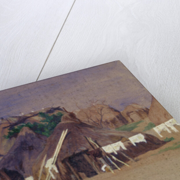 Fishermen's huts on the coast by Antoine Auguste Ernest Herbert or Hebert