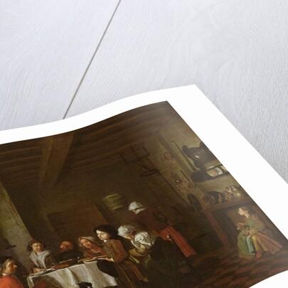 Interior scene, family meal by Jan Josef the Elder Horemans