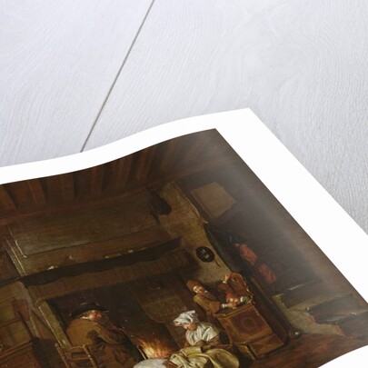 Interior scene, next to the chimney by Jan Josef the Elder Horemans