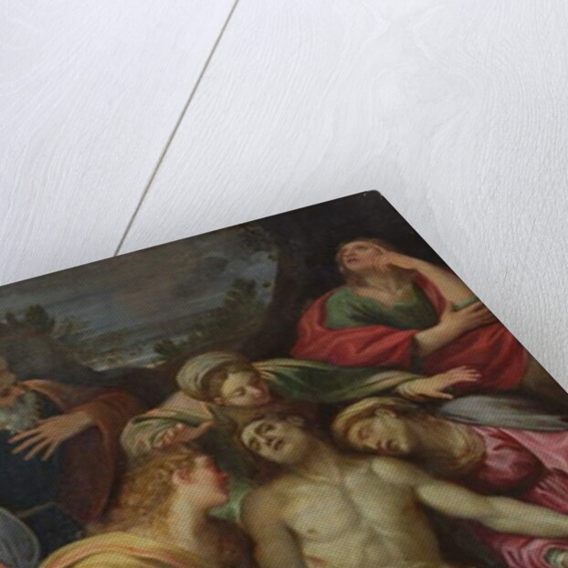 Lamentation of Christ with St John, Mary Magdalene, Mary-Salomé, Joseph of Arimathea and the Virgin by Francesco Albani