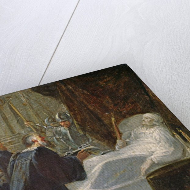 The Governor of Chateauneuf-de-Randon in Gevaudan giving the keys to the town to Bertrand du Guesclin upon his death in 1380 by French School