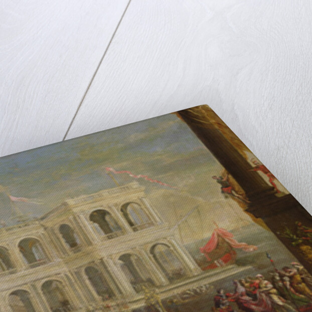 View of the Palace and Queen Joanna I of Naples by Italian School