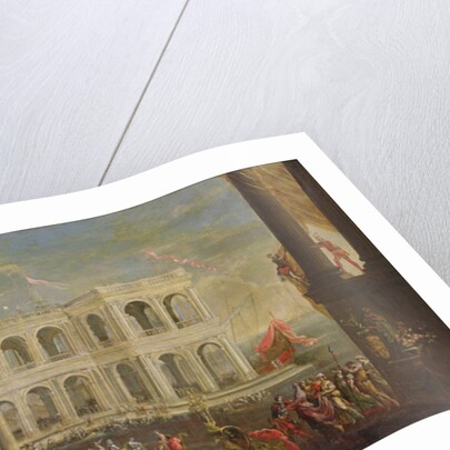 View of the Palace and Queen Joanna I of Naples by Italian School