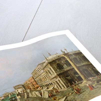 View of the Molo in front of Palazzo della Zecca, with Santa Maria della Salute in the background, Venice by Michele Marieschi