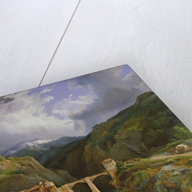 Village and Bridge of Crevola on the road from Simplon to Domodossola, 1832 by Jean Charles Joseph Remond