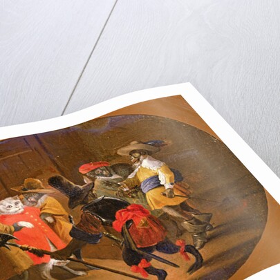 Monkeys disguised as soldiers, bringing them to a cat officer by David the Younger Teniers