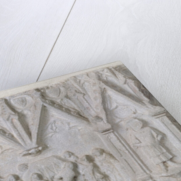 Burial Scene, coffin being carried by four mourners, an elderly woman is surrounded by three men by French School