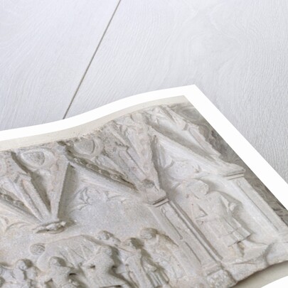 Burial Scene, coffin being carried by four mourners, an elderly woman is surrounded by three men by French School