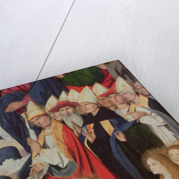 Prelates and saints, detail of the Coronation of the Virgin, 1453-54 by Enguerrand Quarton