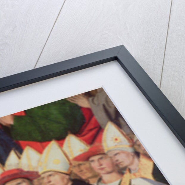 Prelates and saints, detail of the Coronation of the Virgin, 1453-54 by Enguerrand Quarton