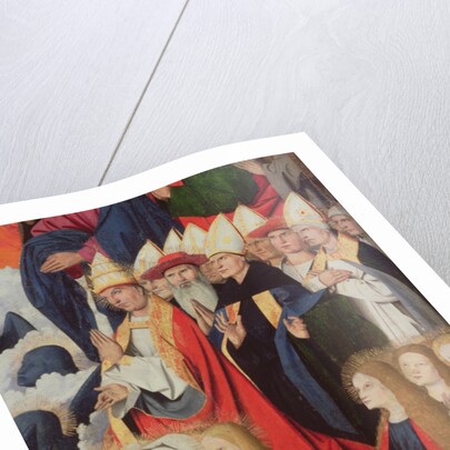 Prelates and saints, detail of the Coronation of the Virgin, 1453-54 by Enguerrand Quarton