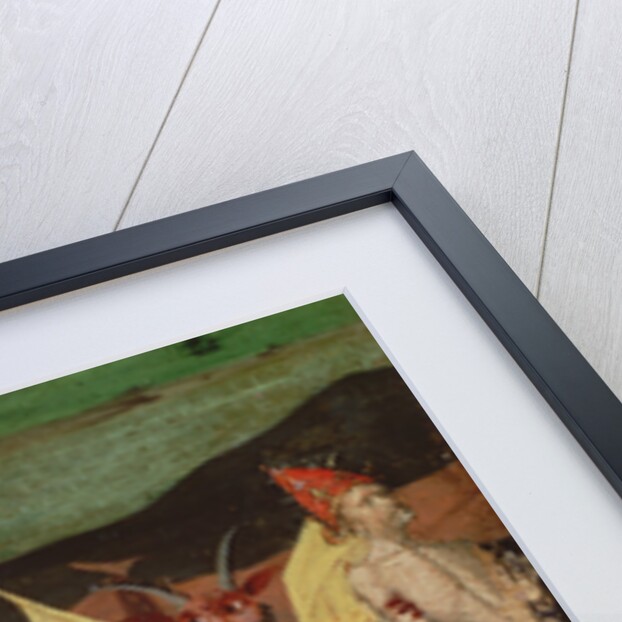 Resurrection of the dead, demon, detail from the Coronation of the Virgin, 1453-54 by Enguerrand Quarton