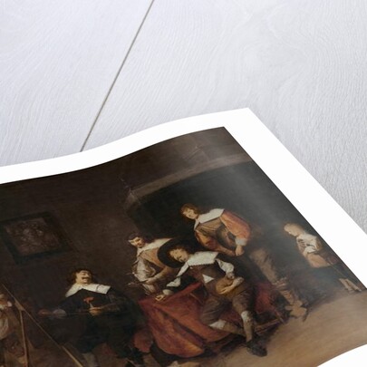 An artist painting the portrait of a young lord in Antwerp by Joos van Craesbeeck