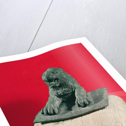 Lion holding a Hurrian foundation tablet of King Tish-atal of Urkesh and Nawar, c.2150 BC by Hurrian Hurrian