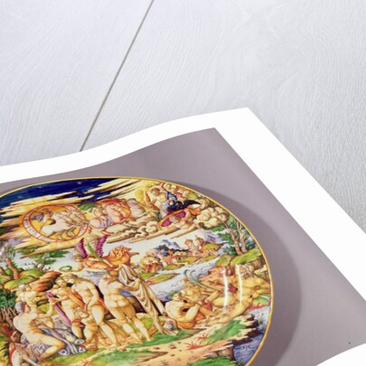 Large platter depicting the Judgement of Paris, made at the Atelier de Faenza by Raphael
