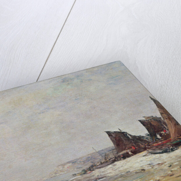 Fisherman in Villerville, Low Tide by Eugene Louis Boudin