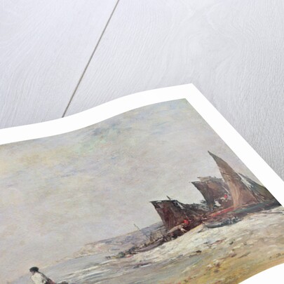 Fisherman in Villerville, Low Tide by Eugene Louis Boudin