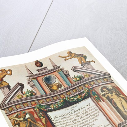 Navigatio in Brasiliam Americae. Frontispiece, 1563 by Theodor de Bry