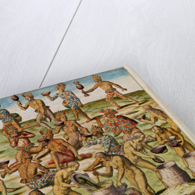 Navigatio in Brasiliam Americae, Preparation of a Beverage made of Corn and Wheat, 1563 by Theodor de Bry