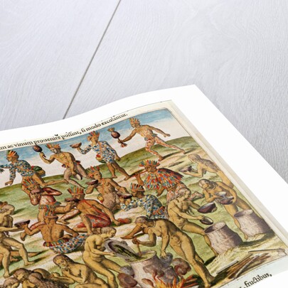 Navigatio in Brasiliam Americae, Preparation of a Beverage made of Corn and Wheat, 1563 by Theodor de Bry