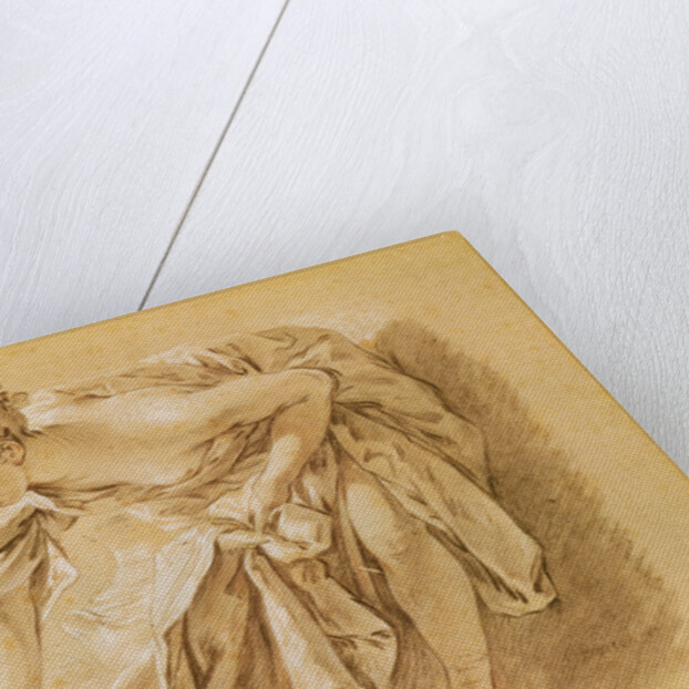 Partially Nude Woman Bathing by Francois Boucher