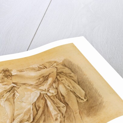 Partially Nude Woman Bathing by Francois Boucher