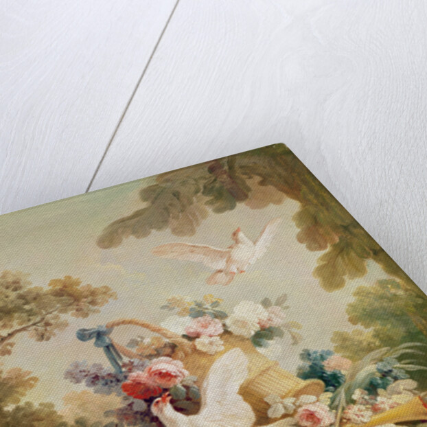 Salon of the Print-maker Gilles Demarteau, above the door: columns, a basket of roses and a torch by Jean-Baptiste Huet