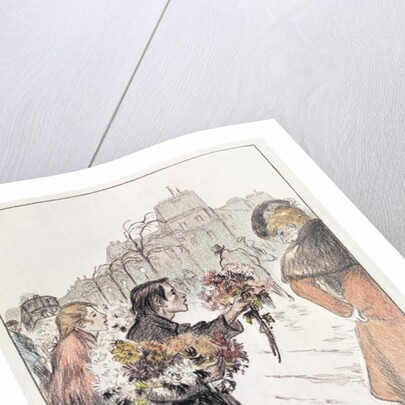 Florists walking around the outer Boulevards by Theophile Alexandre Steinlen