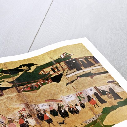 The Arrival of the Portuguese in Japan, 16th century by School Kano