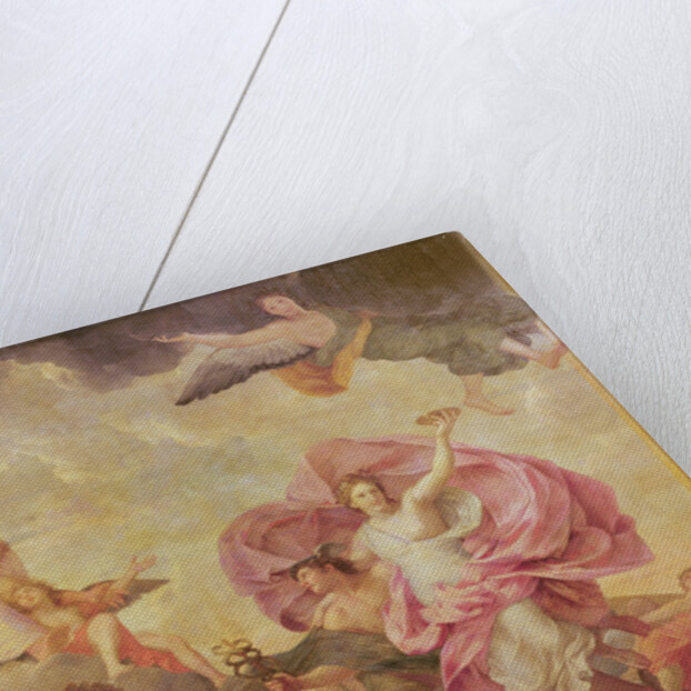 Ceiling of the Hôtel de l'Abbé de La Rivière: Mercury abducting Psyche to Mount Olympus, 1653 by Charles Le Brun