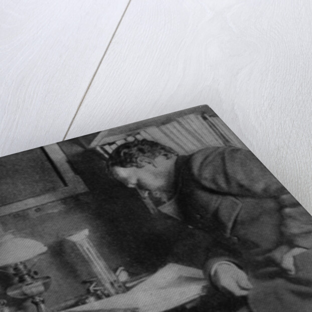 Otto Nordenskjöld at his desk, Snow Hill, Antarctica, 1901-03 by Anonymous