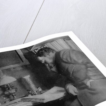 Otto Nordenskjöld at his desk, Snow Hill, Antarctica, 1901-03 by Anonymous
