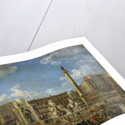 Preparation For the Firework Display Held at Piazza Navona, Rome, to Celebrate the Birth of the Dauphin, 1729 by Giovanni Paolo Pannini or Panini