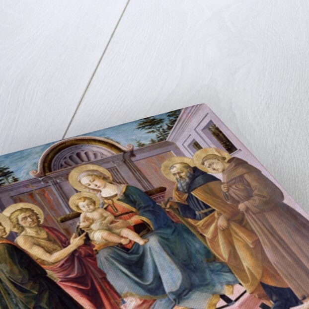 Madonna and Child Enthroned with SS. Zenobius, John the Baptist, Anthony Abbot and Francis by Francesco di Stefano Pesellino