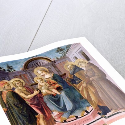 Madonna and Child Enthroned with SS. Zenobius, John the Baptist, Anthony Abbot and Francis by Francesco di Stefano Pesellino