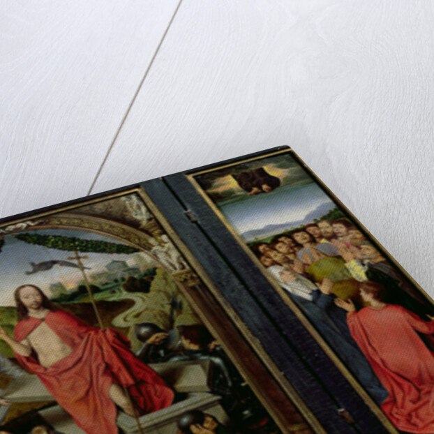 Triptych of the Resurrection: The Resurrection The Martyrdom of St. Sebastian and The Ascension c.1485-90 by Hans Memling
