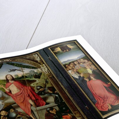 Triptych of the Resurrection: The Resurrection The Martyrdom of St. Sebastian and The Ascension c.1485-90 by Hans Memling