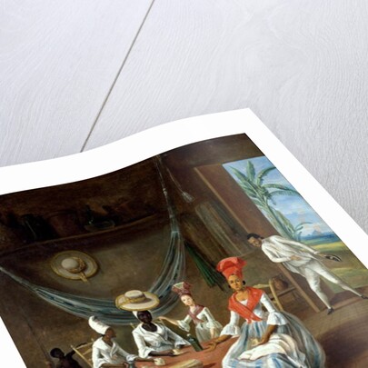 A Mulatto Woman with her White Daughter Visited by Negro Women in their House in Martinique, 1775 by Masurier Le