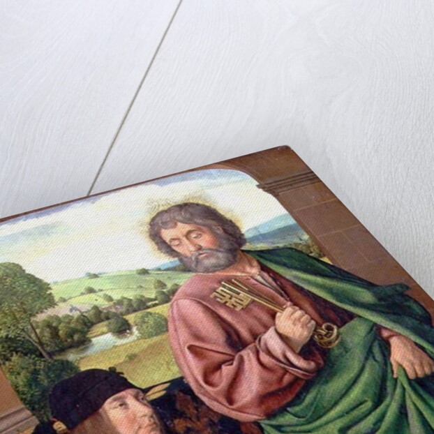 Peter II Duke of Bourbon presented by St. Peter, left hand wing of a triptych, c.1492-93 by (fl.c.1483-c.1529) Master of Moulins