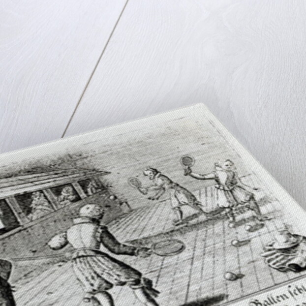 A Game of Real Tennis with Sport Ballads below by English School