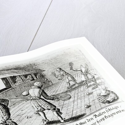 A Game of Real Tennis with Sport Ballads below by English School