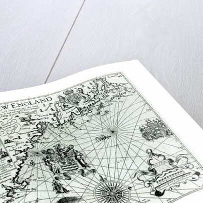 Map of the New England coastline in 1614 by John Smith